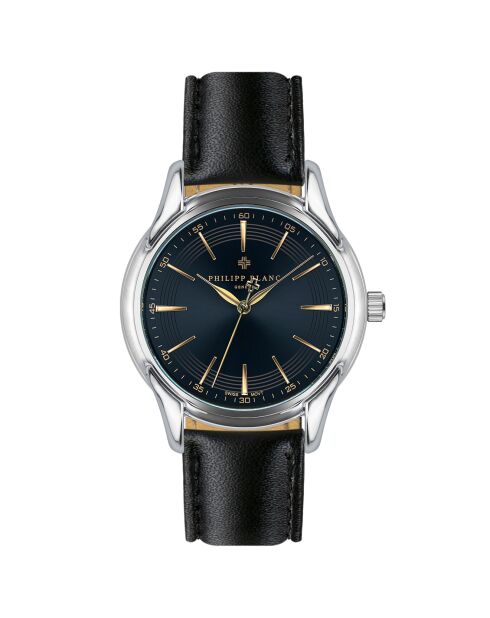 Montre Homme en Cuir Emmen noire