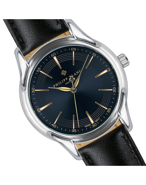 Montre Homme en Cuir Emmen noire