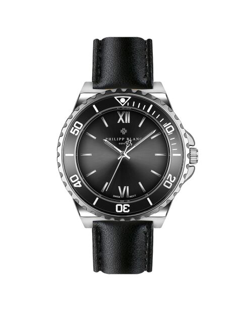 Montre Homme en Cuir Wettingen noire