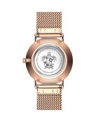 Set Montre Femme 2 Bracelets Grand en Acier rose doré/noir