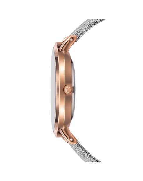 Set Montre Femme 2 Bracelets Classique en Acier argenté/rose doré