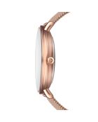 Set Montre Femme 2 Bracelets Florence en Acier, Cuir & Diamant rose doré/bleu marine