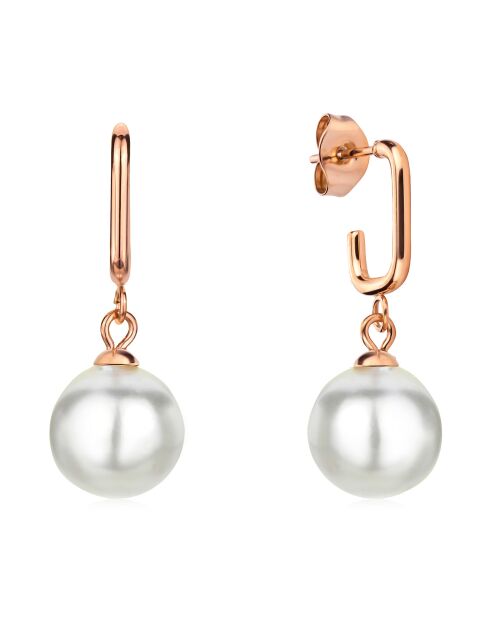 Boucles d'oreilles Bella Pearl rose doré