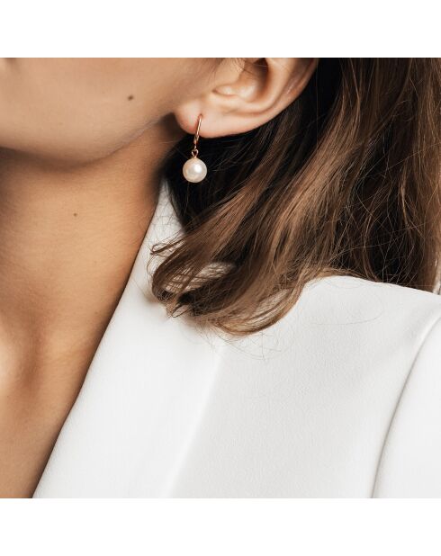 Boucles d'oreilles Bella Pearl rose doré