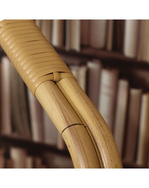 2 Barstühle aus beige/natürlichem Textilen - 57x41x112 cm