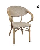 2 Fauteuils en textilène beige/naturel - 51x41x82.5 cm