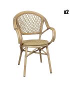 2 Fauteuils de table capri naturel - 49x42x93 cm