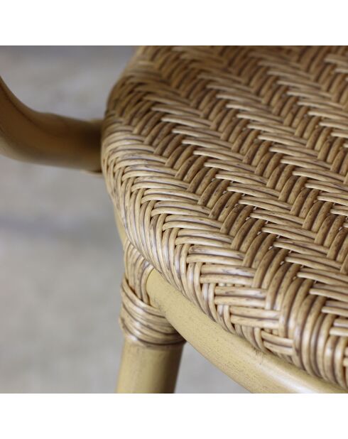 2 Fauteuils de table capri naturel - 49x42x93 cm
