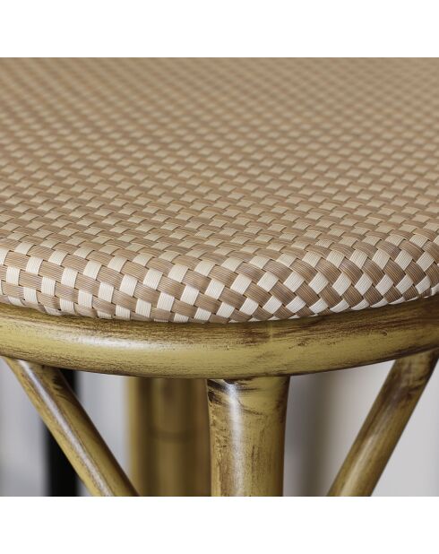 2 Tabourets de bar en textilene amalfi beige/naturel - 46x46x74 cm