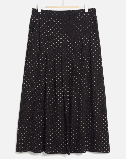 Schwarzer Faltenrock Madelon mit Tupfen