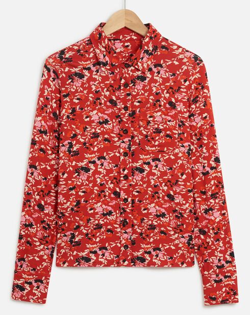 Chemise Taylor à fleurs rouge