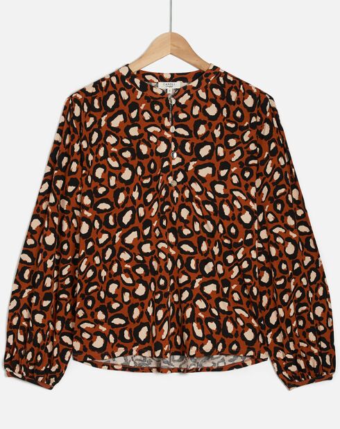 Blouse Carla léopard marron/écru