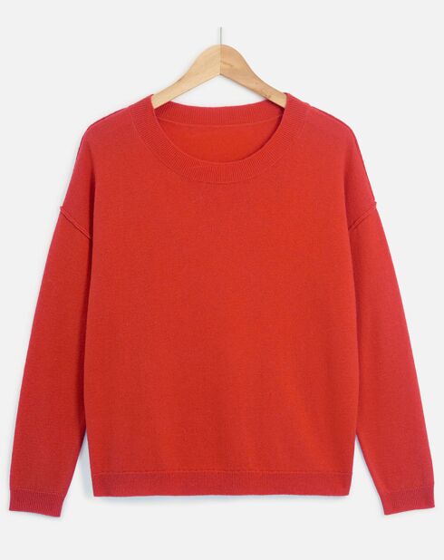 Pull 100% Laine Talia rouge clair