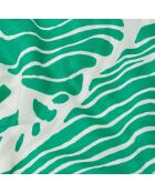 Foulard Claire imprimé troppical vert emeraude - 70x180 cm