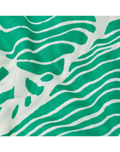 Foulard Claire imprimé troppical vert emeraude - 70x180 cm