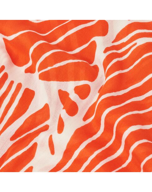 Foulard Claire imprimé tropical orange - 70x180 cm