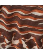 Foulard Noémie imprimé animal cognac - 100x180 cm