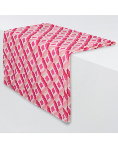 Foulard Adel imprimé graphique rose - 105x180 cm