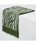 Foulard en Lin & Coton Zolanda zébré vert kaki - 70x180 cm