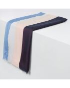 Foulard en Modal & Laine Mathilde rayé bleu foncé - 180x100 cm