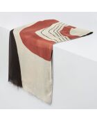 Foulard en Modal & Laine Salie imprimé abstrait beige - 70x180 cm