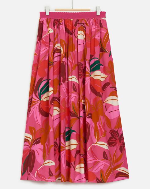 Falda floral fucsia Cora Pop