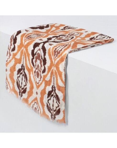 Foulard en Lin & Coton Kaia marron foncé - 70x180 cm