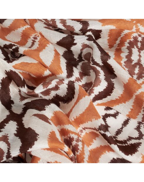 Foulard en Lin & Coton Kaia marron foncé - 70x180 cm