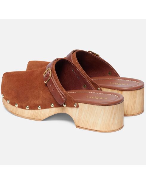 Sabots en Velours de Cuir Sabbath camel