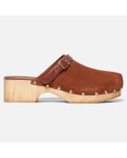 Sabots en Velours de Cuir Sabbath camel