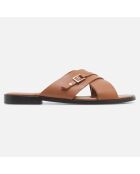 Mules en Cuir Monty camel