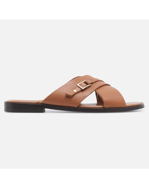 Mules en Cuir Monty camel