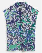 Chemise Camyl imprimée tropical turquoise