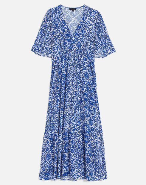 Robe Tania3 à fleurs bleu moyen