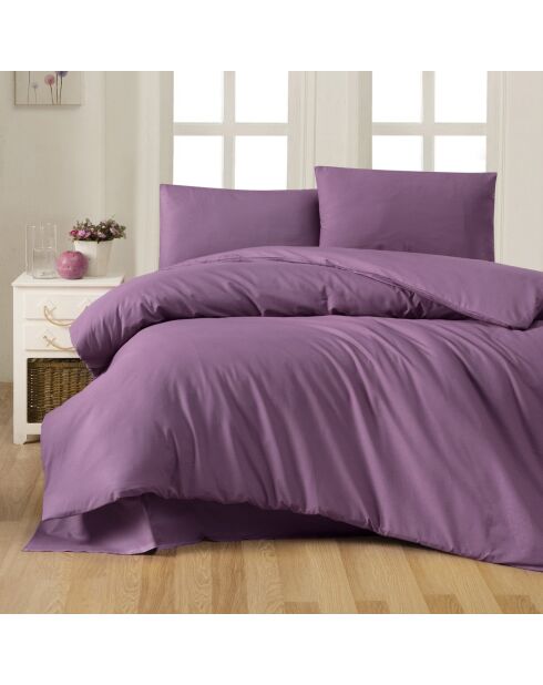 Parure housse de couette unie violette