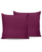 2 Taies d'oreiller en coton violettes