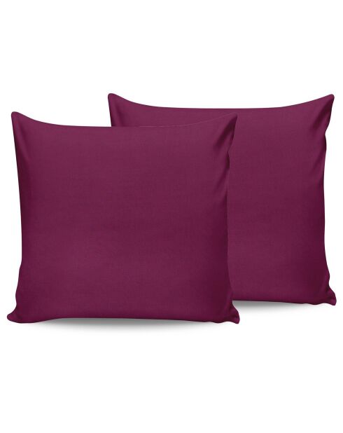 2 Taies d'oreiller en coton violettes
