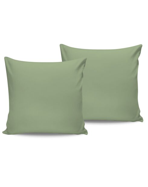 2 federe in cotone verde chiaro