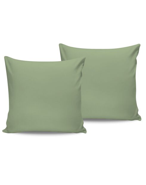 2 Taies d'oreiller en coton vert clair