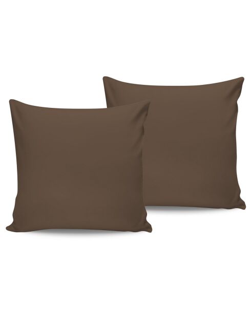 2 Taies d'oreiller en coton marron