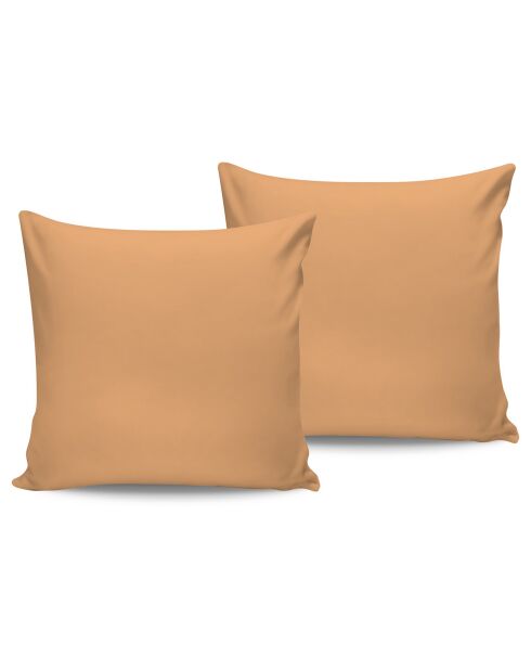 2 Taies d'oreiller en coton orange