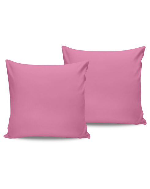 2 Taies d'oreiller en coton roses