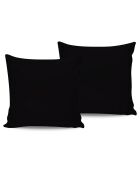 2 Taies d'oreiller en satin de coton noires