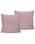 2 Taies d'oreiller en satin de coton rose clair