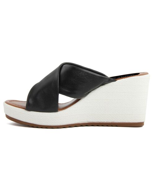 Mules Garance de piel negra - Tacón 7 cm