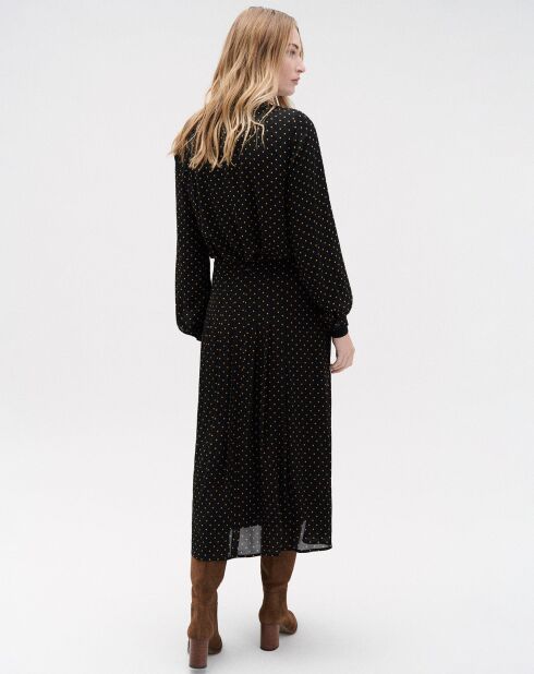 Schwarzer Faltenrock Madelon mit Tupfen