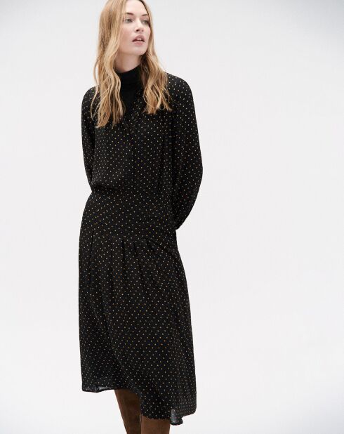 Schwarzer Faltenrock Madelon mit Tupfen