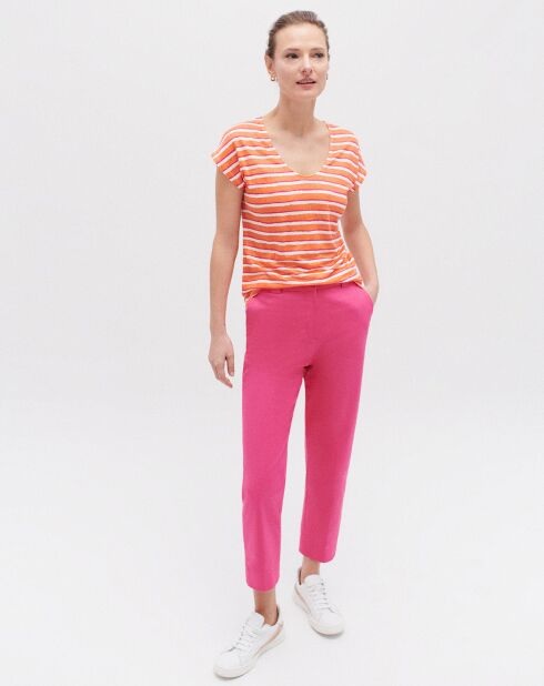 Pantalon cigarette Bobby fuchsia