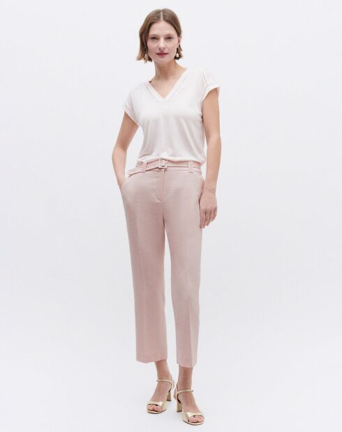 Pantalon en Lin mélangé Lonni rose pâle