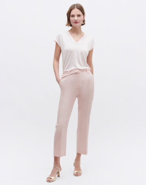 Pantalon en Lin mélangé Lonni rose pâle